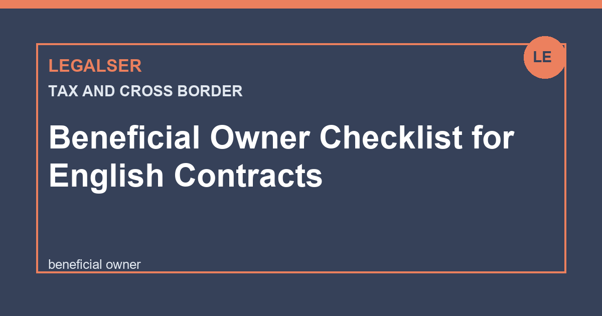 Beneficial Owner Checklist for English Contracts legal English thumbnail