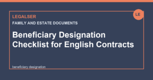Beneficiary Designation Checklist for English Contracts legal English thumbnail