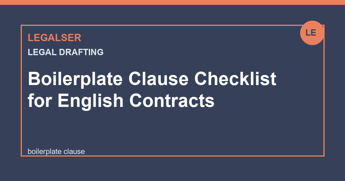 Boilerplate Clause Checklist for English Contracts legal English thumbnail