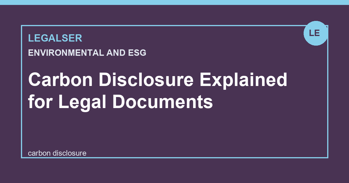 Carbon Disclosure Explained for Legal Documents legal English thumbnail