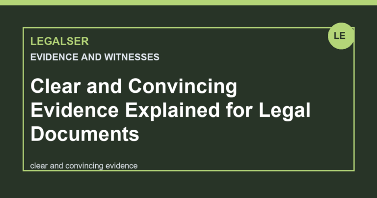 Clear and Convincing Evidence Review Guide