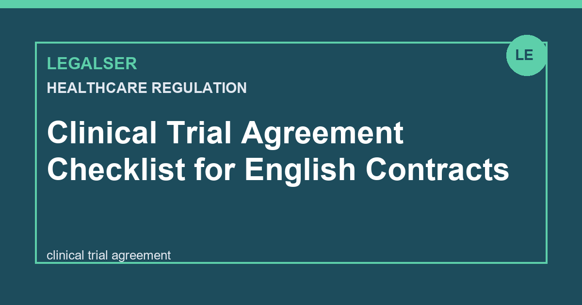 Clinical Trial Agreement Checklist for English Contracts legal English thumbnail