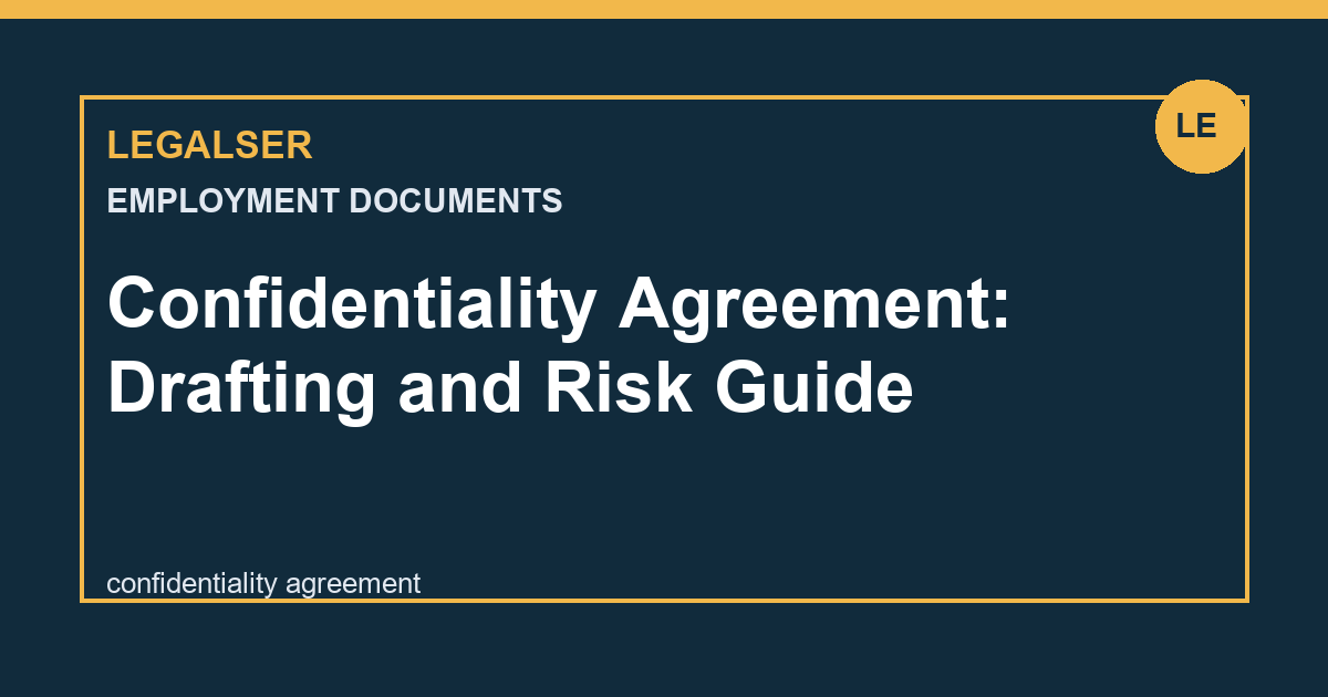 Confidentiality Agreement: Drafting and Risk Guide legal English thumbnail