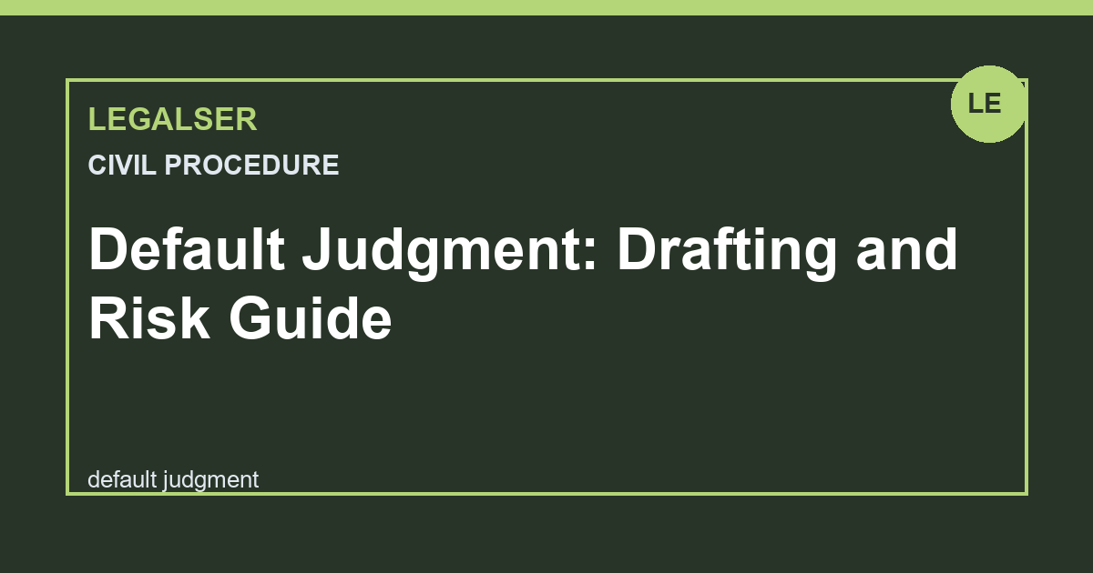 Default Judgment: Drafting and Risk Guide legal English thumbnail