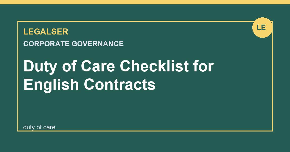 Duty of Care Checklist for English Contracts legal English thumbnail