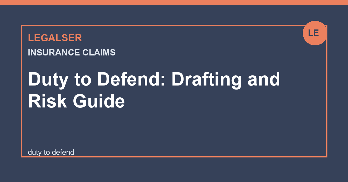 Duty to Defend: Drafting and Risk Guide legal English thumbnail