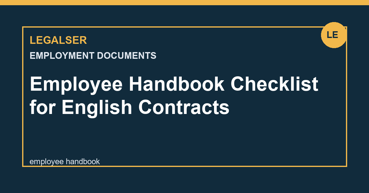 Employee Handbook Checklist for English Contracts legal English thumbnail