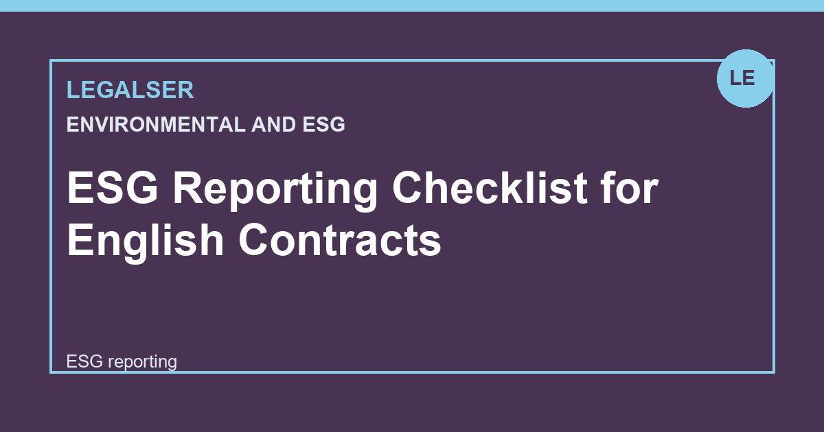 ESG Reporting Checklist for English Contracts legal English thumbnail