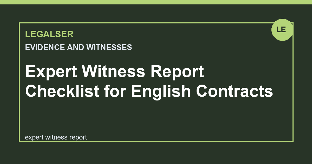 Expert Witness Report Checklist for English Contracts legal English thumbnail