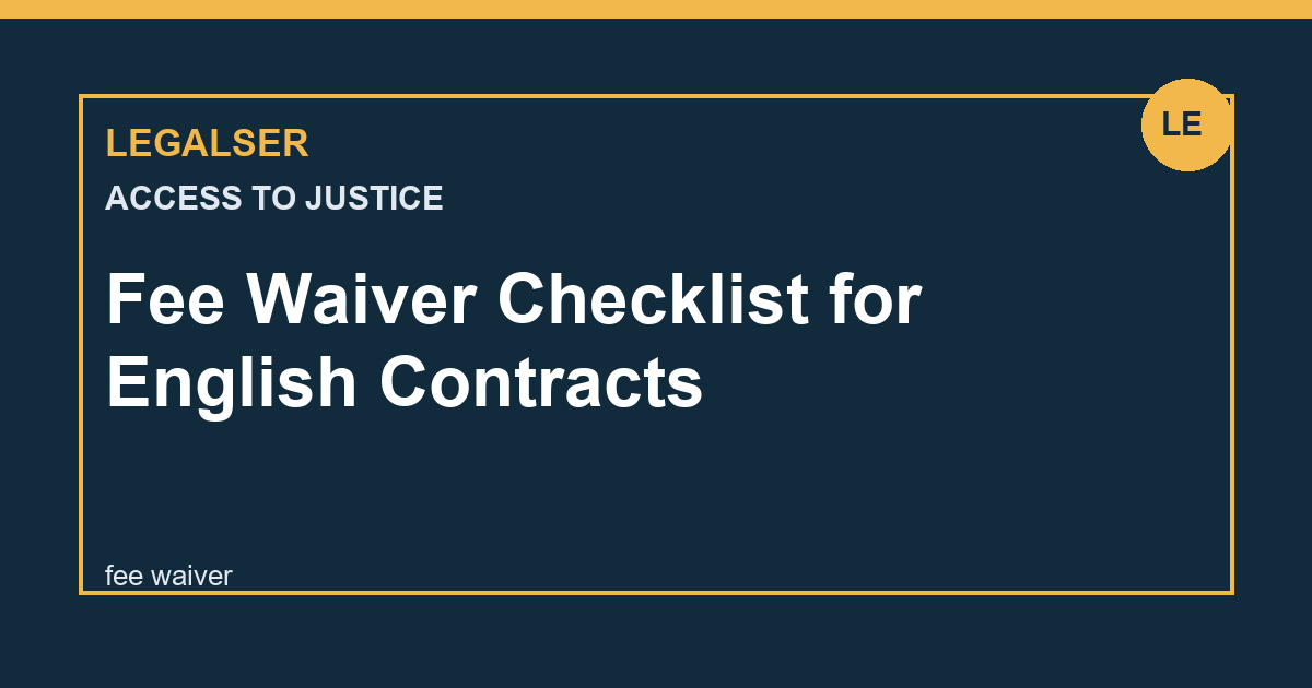 Fee Waiver Checklist for English Contracts legal English thumbnail