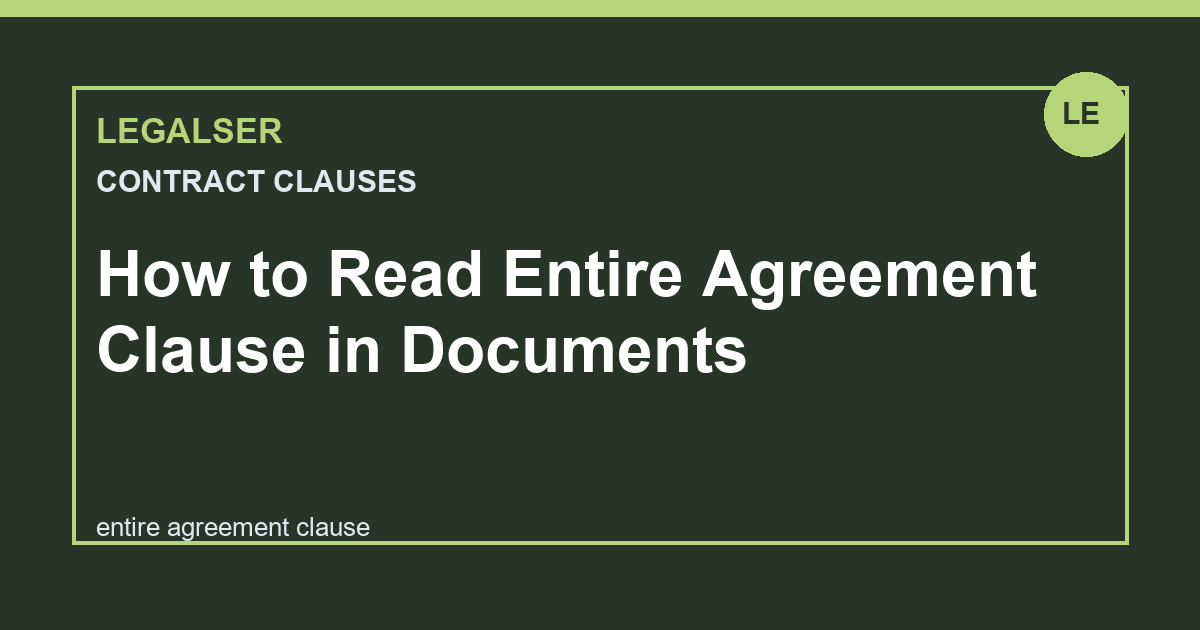 How to Read Entire Agreement Clause in Documents legal English thumbnail
