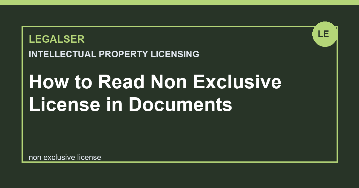How to Read Non Exclusive License in Documents legal English thumbnail
