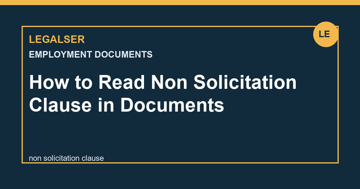 How to Read Non Solicitation Clause in Documents legal English thumbnail