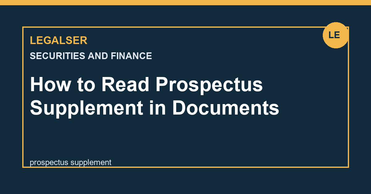 How to Read Prospectus Supplement in Documents legal English thumbnail