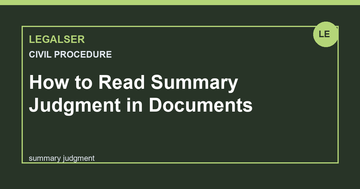 How to Read Summary Judgment in Documents legal English thumbnail