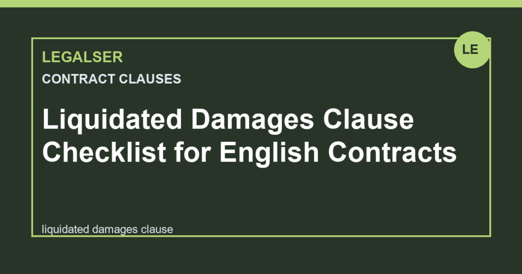 Liquidated Damages Clause Review Checklist
