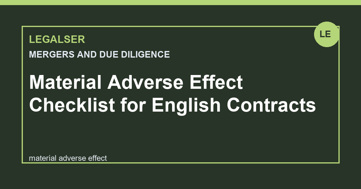 Material Adverse Effect Checklist for English Contracts legal English thumbnail