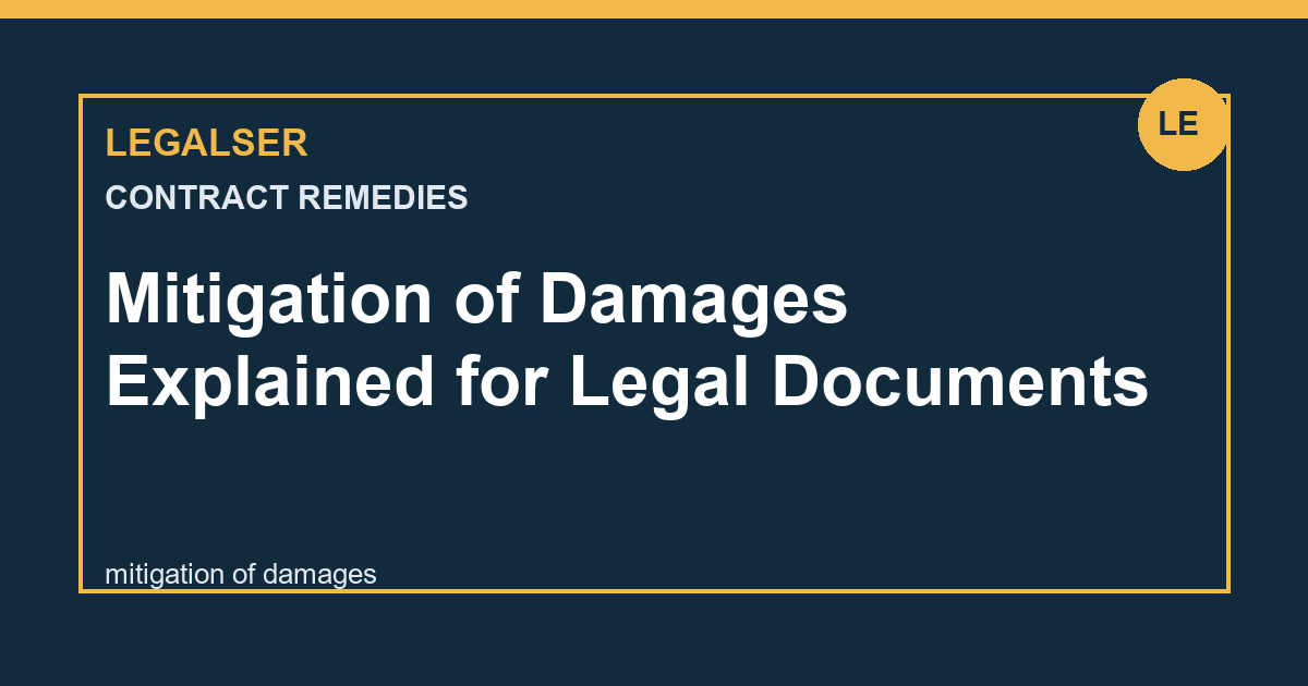 Mitigation of Damages Explained for Legal Documents legal English thumbnail