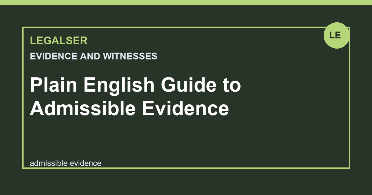 Plain English Guide to Admissible Evidence legal English thumbnail