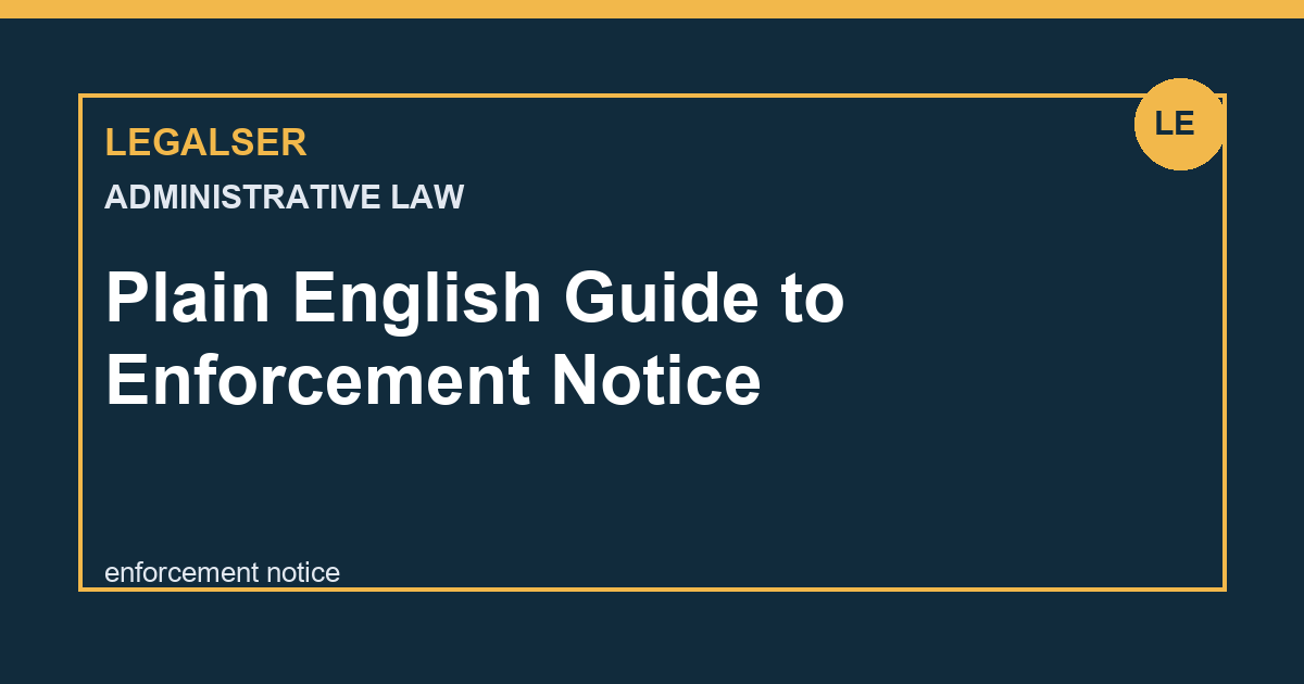 Plain English Guide to Enforcement Notice legal English thumbnail