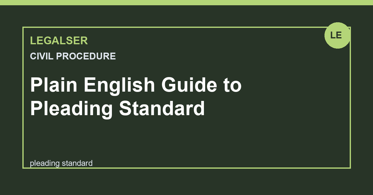 Plain English Guide to Pleading Standard legal English thumbnail