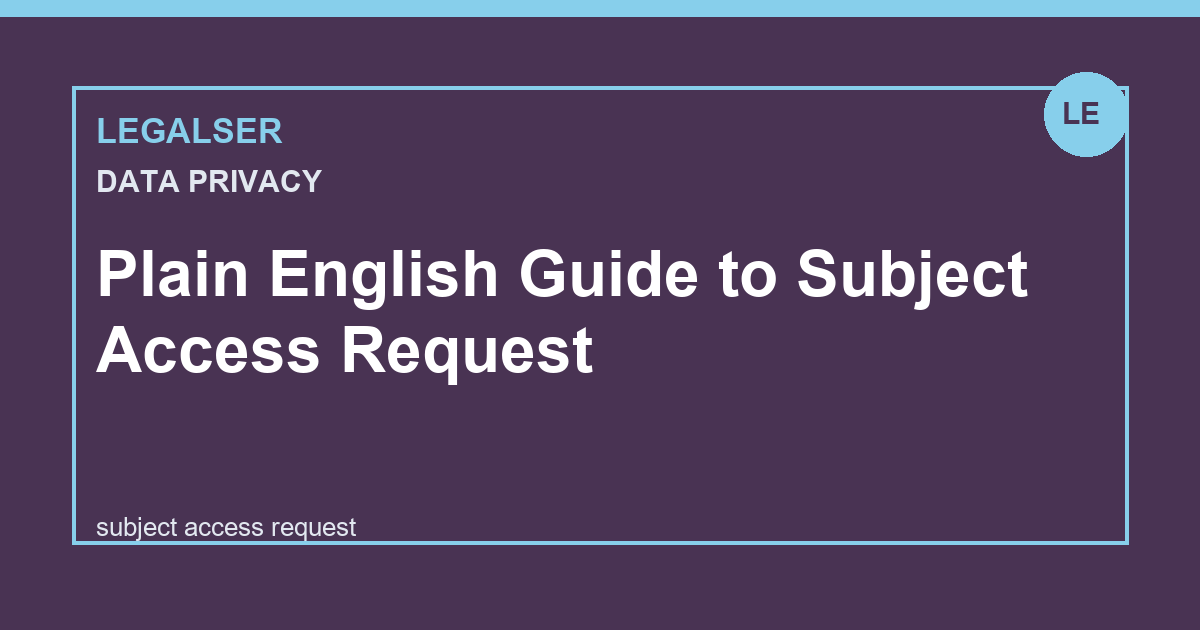 Plain English Guide to Subject Access Request legal English thumbnail