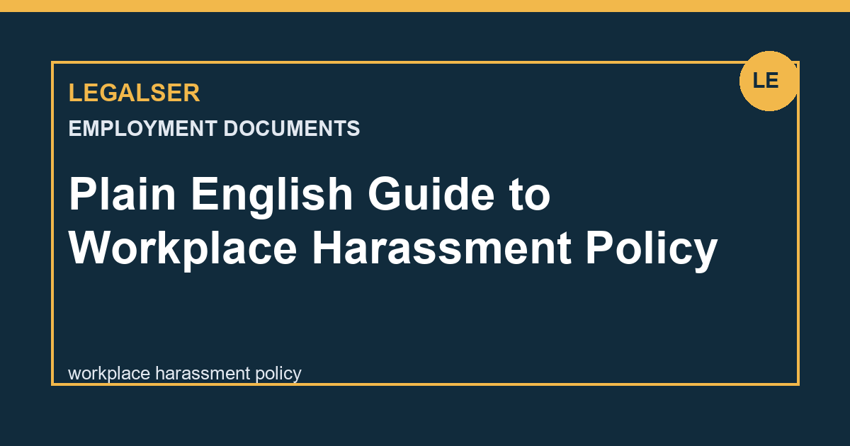 Plain English Guide to Workplace Harassment Policy legal English thumbnail