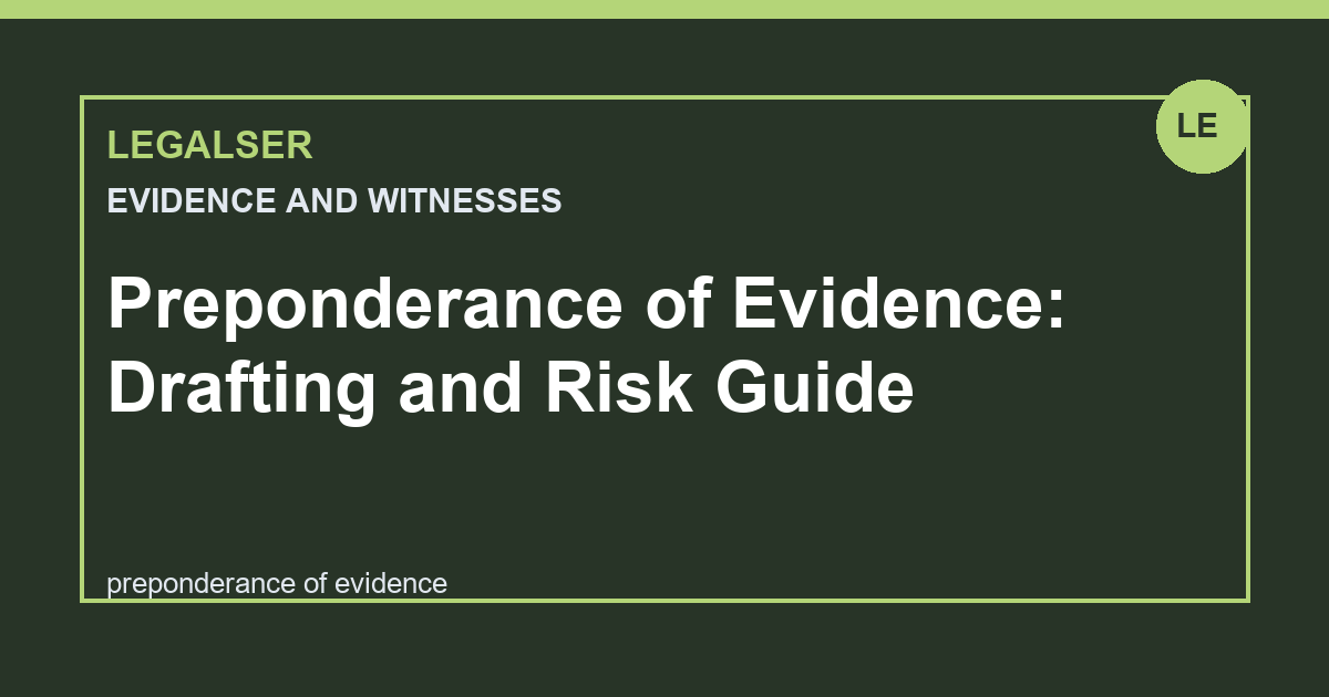 Preponderance of Evidence: Drafting and Risk Guide legal English thumbnail