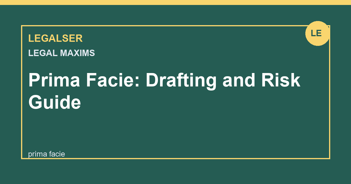 Prima Facie: Drafting and Risk Guide legal English thumbnail
