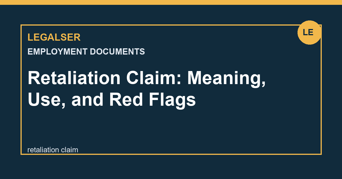 Retaliation Claim: Meaning, Use, and Red Flags legal English thumbnail