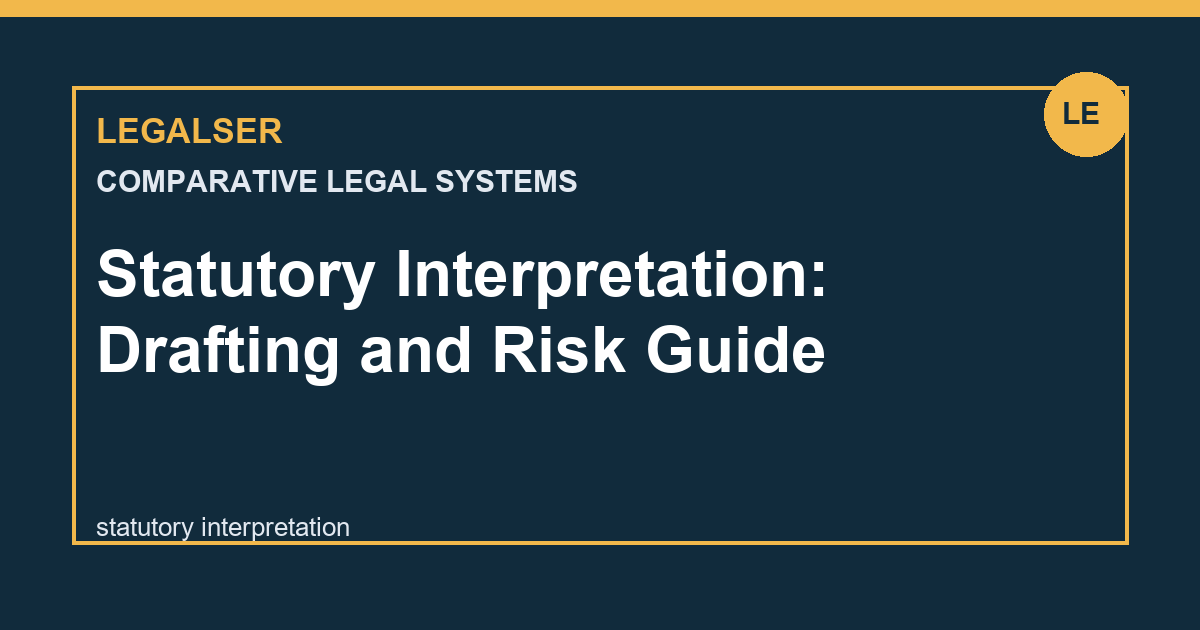 Statutory Interpretation: Drafting and Risk Guide legal English thumbnail