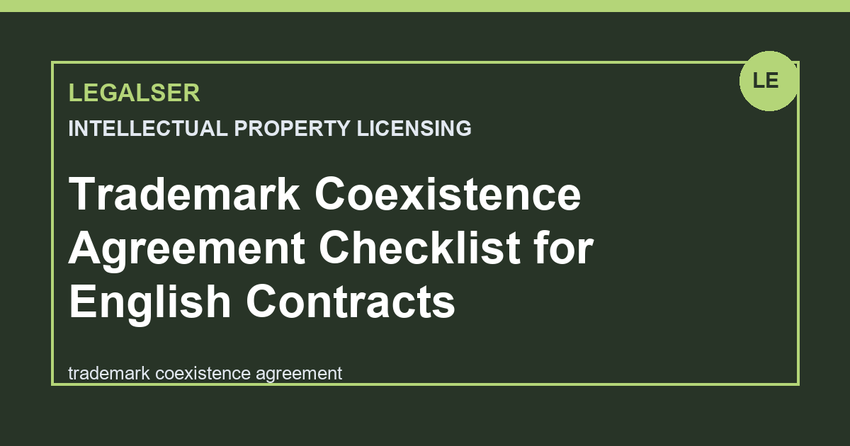 Trademark Coexistence Agreement Checklist for English Contracts legal English thumbnail