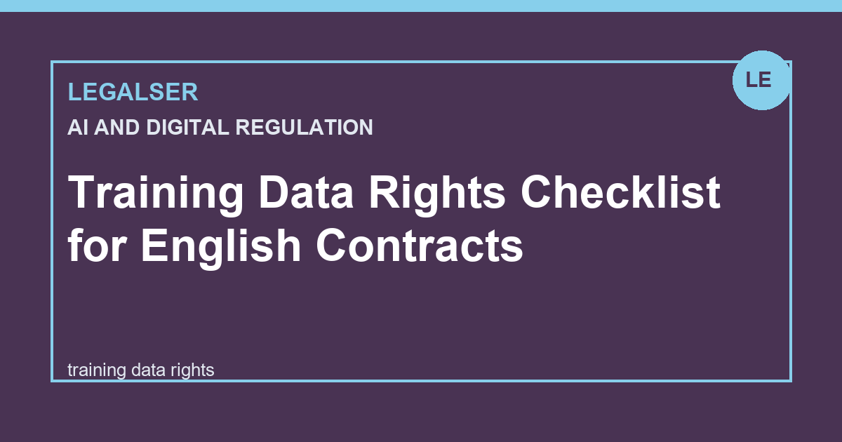 Training Data Rights Checklist for English Contracts legal English thumbnail