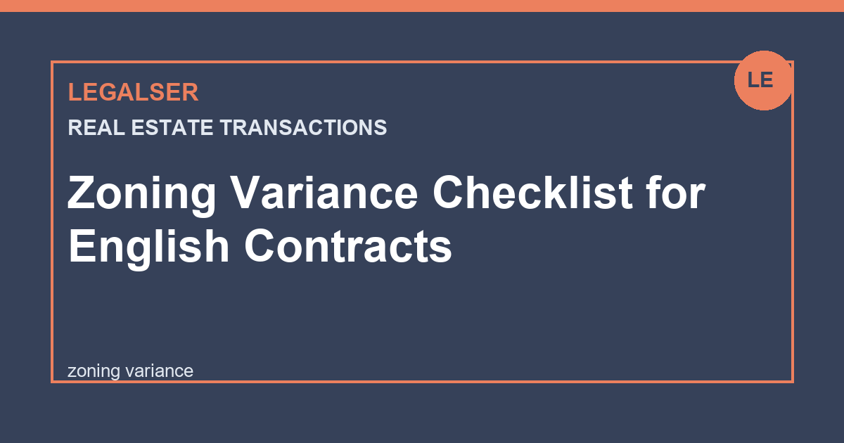 Zoning Variance Checklist for English Contracts legal English thumbnail